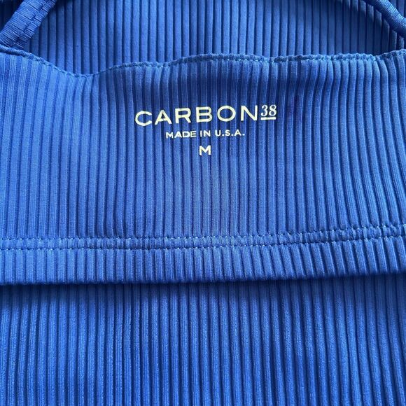 Carbon38 Ribbed Cami Bra Blue - Picture 9 of 10